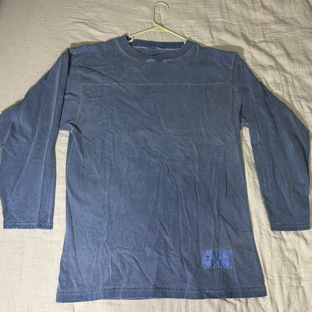 Men's Blue Vintage Champion Long Sleeve Shirt